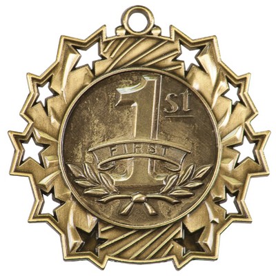 Ten Star 1st Place Medal - 2-1/4"