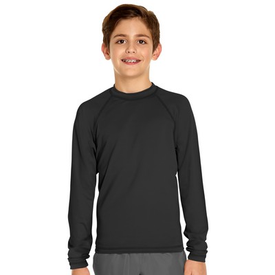 Youth Long Sleeve Rash Guard - Black