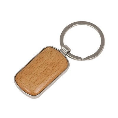 Key Ring - Genuine Maple Wood - Oblong