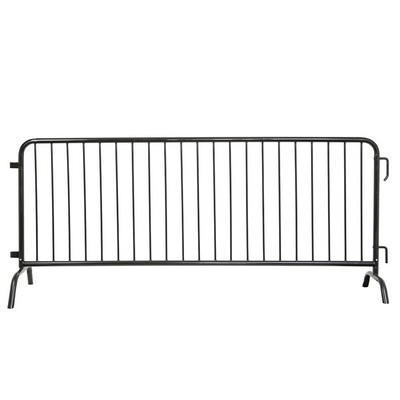 Galvanized Steel Crowd Barricade w/ Black Powder Coat, Bridge Base