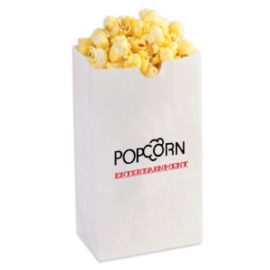 3 Lb. White Popcorn Bag 2C1S (4.75"x2.8"x8.8")