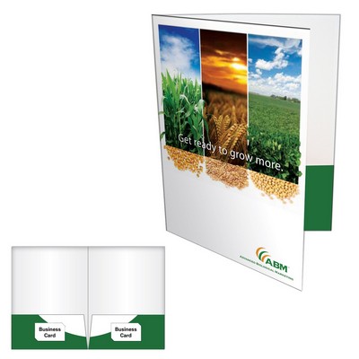 2 Pocket Presentation Folder w/Glued Pocket & Card Slit on Both Sides