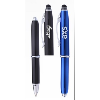 Torch LED Light & Stylus Metal Ballpoint Pen