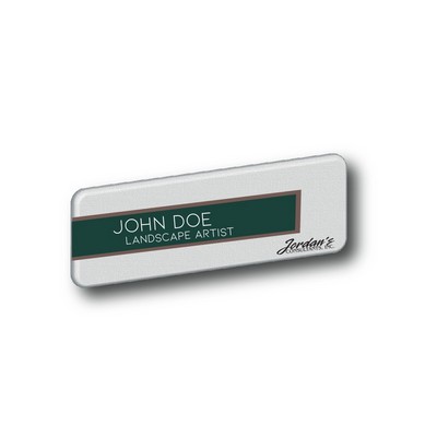 White Aluminum 1" x 3" Name Tags