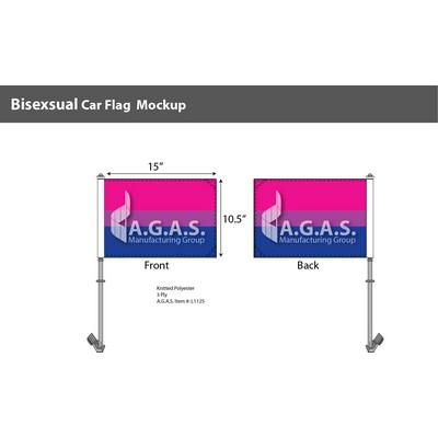 Bisexual Car Flag 10.5"X15"