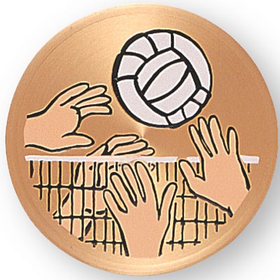 2" Volleyball Embossed Litho Printed Medallion Insert Disc