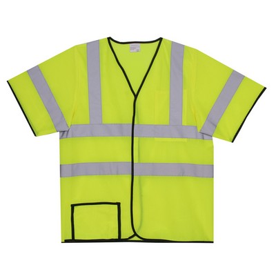 Mesh Short Sleeve Yellow Safety Vest (Large/X-Large)