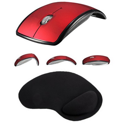 Kidder 2.4GHz Wireless Mouse + Wrist Rest Mouse Pad