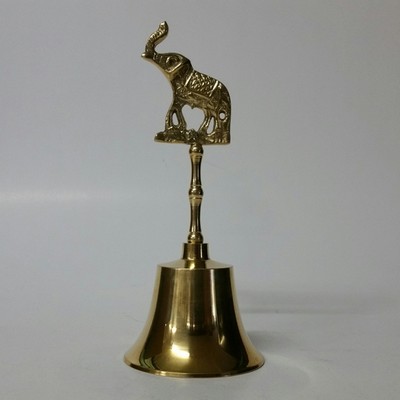 Solid Brass Bell w/Brass Elephant On Top