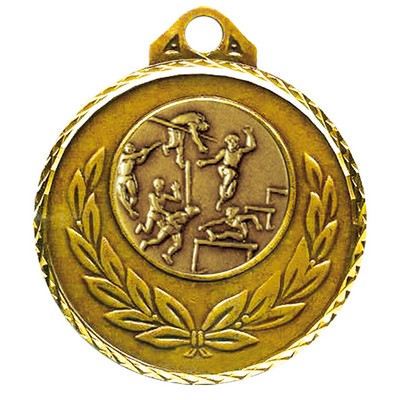 Stock Diamond Wreath 2" Medal -Track & Field Male