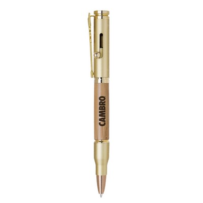 Upton Bolt Action Bamboo & Brass Pen