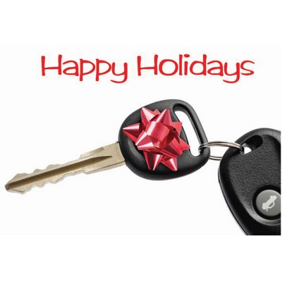 New Car Bow Happy Holidays Greeting Card