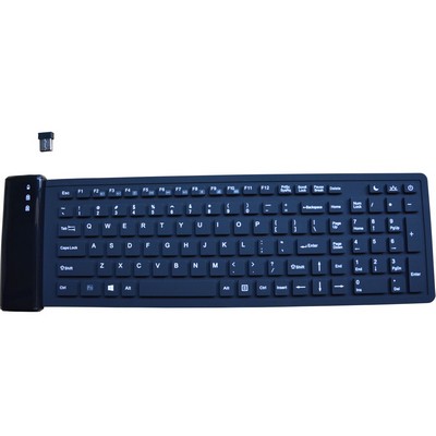 107 Keys Portable 2.4G Wireless Silicone Keyboard