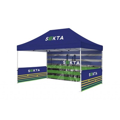 10x15ft Standard Hex Aluminum Frame (40mm post, 1.2mm gauge) w Dye Sublimation Canopy + Walls