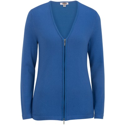 Ladies' Full-Zip V-Neck Cotton Cardigan