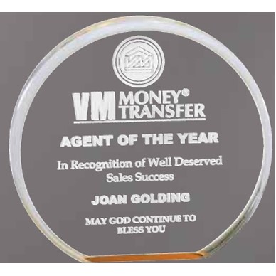 Large Gold Acrylic Circle Mirror Award