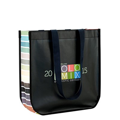 Custom Laminated Non-Woven PP Round Cornered Tradeshow Bag 12.5"x13.5"x6"