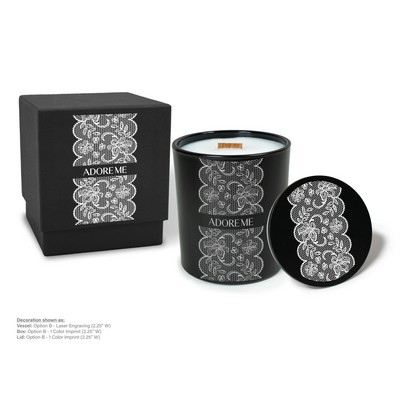 14 oz. Black Luxury Candle with Gift Box - Engaved