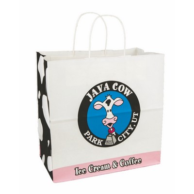 White Kraft Paper Shopping Bag (16"x6"x16")