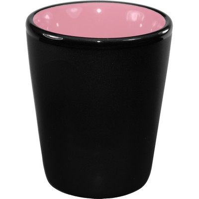 1.5 Oz. Hilo Shot Glass - Black Matte Out/Glossy Pink In