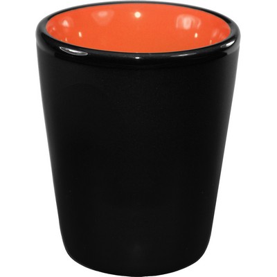 1.5 Oz. Hilo Shot Glass - Black Matte Out/Glossy Orange In