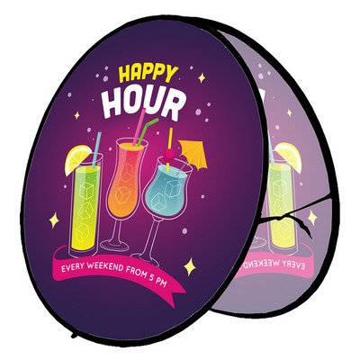 48" - Circle Pop-Out Banner - 2 Sides Printed Full Color