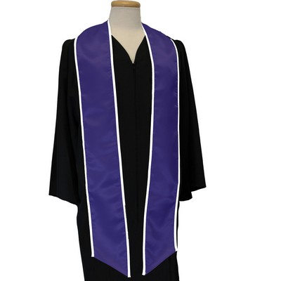 Purple Graduation Sash with White Binded Edge