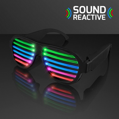 Rechargeable Sound Reactive LED Rave Glasses - BLANK