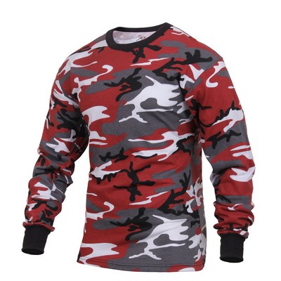 Red Long Sleeve Camouflage T-Shirt (XS-XL)