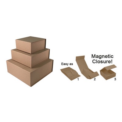 Premium Brown Kraft Magnetic Gift Box (10"x10"x4")