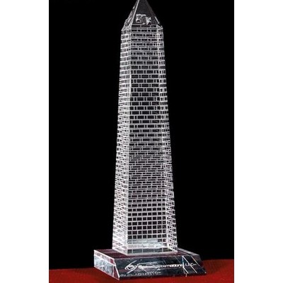 Crystal Washington Monument Sculpture w/Customization (9")