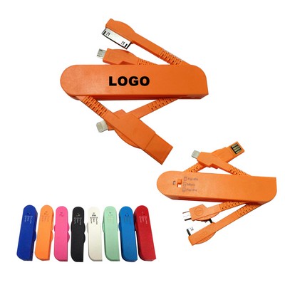 3 in 1 USB Charging Cable / Swiss Knife Shape Multifunction USB Data Charging Cable