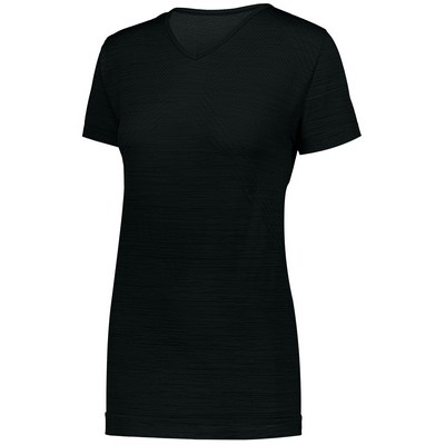 Ladies Striated Shirt w/Short Sleeves