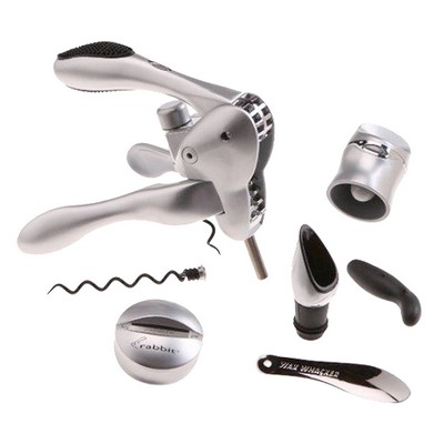 Rabbit® 6 Piece Silver Wine Tool Set