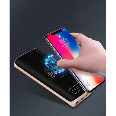 16000 mAh Wireless Charging Power Bank w/LED Light