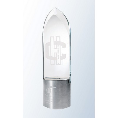 Dignity Award, Glass with Aluminum Base, 3"x10-1/2"H