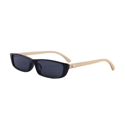 Bamboo Sunglasses - Smoke Lenses - Black Frames