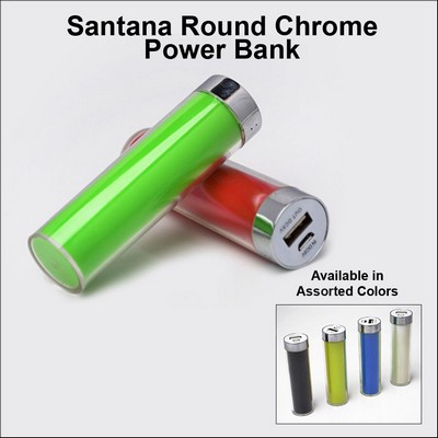 Santana Round Chrome Power Bank - 3000 mAh