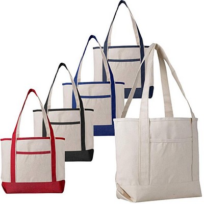 Bags: Heavy Canvas Large Size Fancy Zippered 12oz.Travel Tote Bags, Canvas Tote Bags