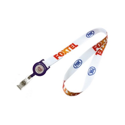 3/4" Sublimated Lanyard w/Badge Reel Set