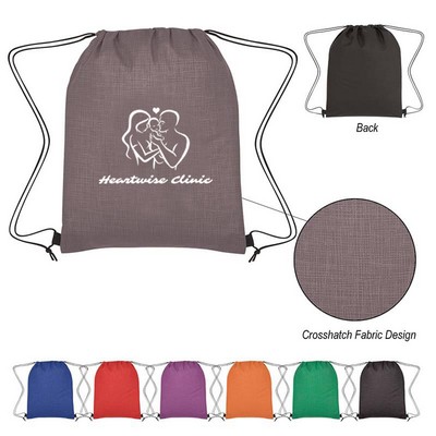 Crosshatch Non-Woven Drawstring Bag