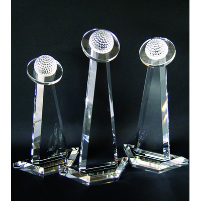 Golf Tower Optical Crystal Award/Trophy 14"H