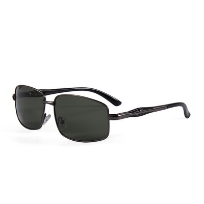 Sunglasses - Dark Green Lenses - Black Frames