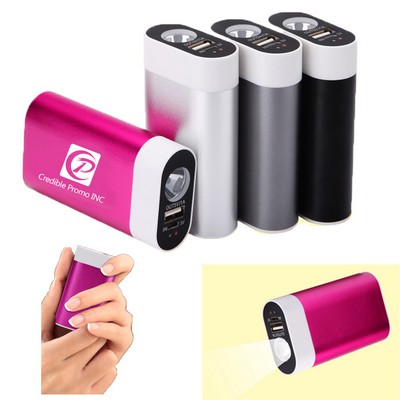 5200mAh Hand Warmer Power Bank w/LED Flashlight