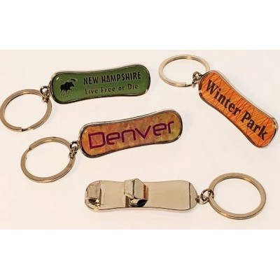 Snowboard Bottle Opener Key Tag