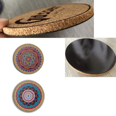 Round Cork Coasters Fridge Magnet