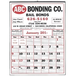 Commercial 12-Sheet Ruled Line Calendar-19"x26" (Thru 4/30)