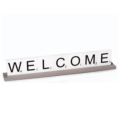 Welcome Scrabble letter tile wooden sign