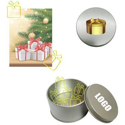 Gift Box Shaped Paper Clips in Tin Box