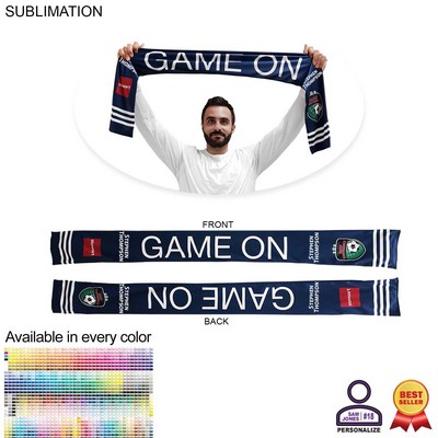 Personalized Domestic Made Sublimated Soccer Football Stadium Scarves, 6x60, Sublimated 2 sides